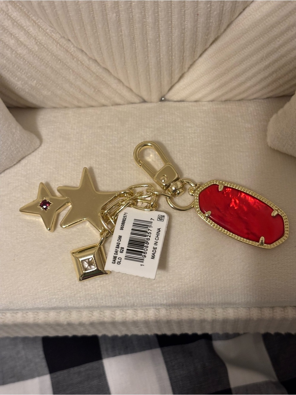 Kendra Scott Gold-Tone Keychain with Red Enamel Pendant & Star Charms